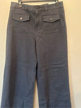 LOFT Palmer Wide Leg High Rise Pants Women’s Size 8 Gray Utility Casual NWT